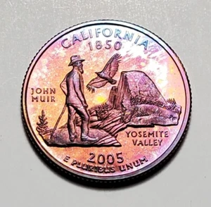TONED 2005 S CALIFORNIA STATE QUARTER CLAD PROOF UNC #C7574 - Picture 1 of 2