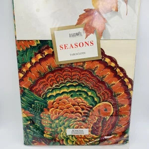 Bardwill Tablecloth Thanksgiving Seasons Autumn Fall Turkey 60 x 84 Oblong NEW - Picture 1 of 12