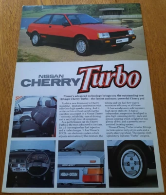 NISSAN CHERRY TURBO car sales brochure from the UK 1983 / 1984 - Image 1 of 2