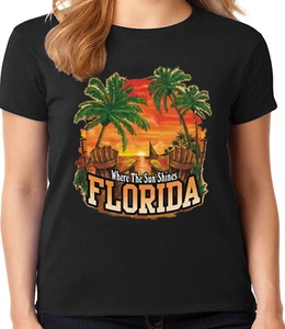 Ladies Graphic Tee Shirt - Florida Souvenir T-shirt Gifts Clothing Womens - Picture 1 of 1