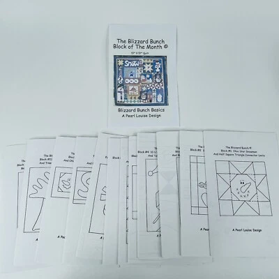 Blizzard Bunch Block of the Month 12 Patterns Pearl Louise 57"x57" Snowman Quilt - Image 1 of 4