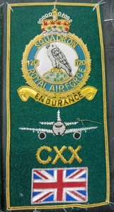 120 GESCHWADER ROYAL AIR FORCE HANDARBEIT BESTICKT PATCH MIT KÖNIGSKRONE - Bild 1 von 2