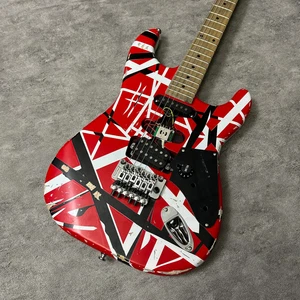 Eddie Van Halen Signature Style Electric Bass - Vintage Relic Stripe Design Top - Picture 1 of 12