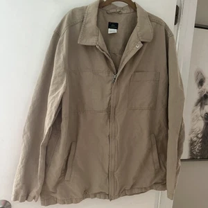 Authentic Lacoste - Beige Cotton/Linen Men's Lightweight Zipper Jacket 60/8 XL - Picture 1 of 11