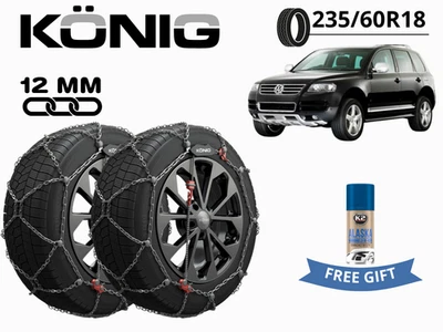Chaines Neige Konig 12MM XG12PRO Gr 247 235/60 R18 Pour VW Touareg (7L) À Item - Photo 1/4