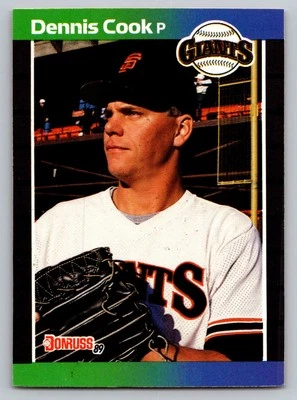 Dennis Cook 1989 Donruss #646 San Francisco Giants Rookie Baseball Card - Image 1 of 2