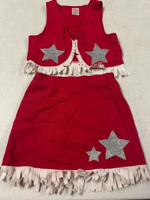 GYMBOREE RED 2 PC COWGIRL WESTERN RODEO HALLOWEEN COSTUME GIRLS XS 3 4 EUC - Image 1 of 3