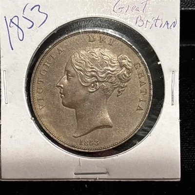 1853 Great Britain Victoria Penny - - Image 1 of 4