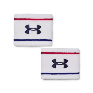Under Armour Unisex Retro Performance Terry Wristband WHITE RED BLUE PAIR NEW - Picture 1 of 2