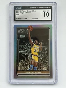 2021-22 Panini One and One Lakers Magic Johnson #152 Base Holo Blue /30 CGC 10 - Picture 1 of 2