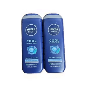 2 Pack NIVEA Men COOL 3IN1 Sport Menthol + Yuzu Scent Body Wash 16.9 fl oz NEW - Picture 1 of 2