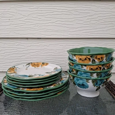 Juego completo de 12 platos de sombra rosa Pioneer Woman Foto 1 de 4