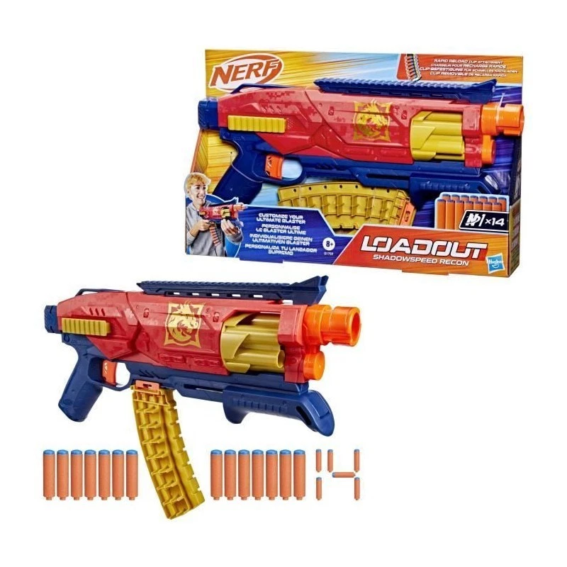 Nerf Loadout Shadowspeed Recon, blaster avec rangement pour les 14 fléchettes Ne - Photo 1/4
