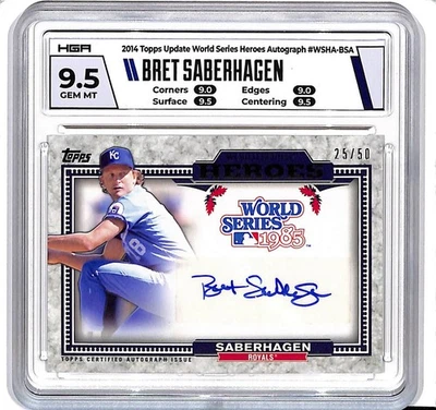 2014 Topps Update Bret Saberhagen World Series Heroes Auto #25/50 HGA 9.5/10 - Image 1 of 2