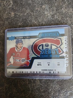 2022-23 Upper Deck Credentials Debut Ticket Access 22/99 Kaiden Guhle Card# 190 - Image 1 of 2
