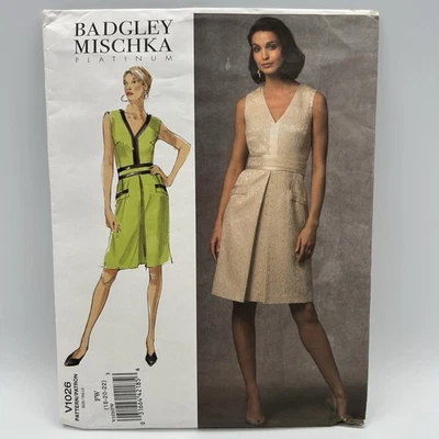 Vogue American Designer, Badgley Mischka, V1026, Dress & Belt, SZ 18 - 22 - Image 1 of 4