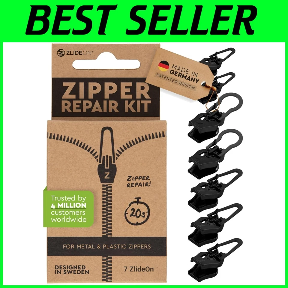 Zipper Pull Replacement Multipack - 7pcs Black - Image 1 of 4
