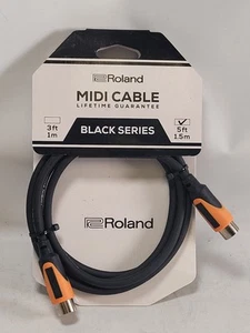 Roland RMIDI-B5-DUAL Black Series Dual MIDI Cable Straight to Straight 5ft - Picture 1 of 5