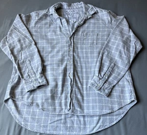 Frank & Eileen “EILEEN” Relaxed Plaid Flannel Med Grey Italian Fabric Super Soft - Picture 1 of 16