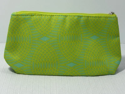 Bolsa de maquillaje CLINIQUE verde y azul para artículos de tocador almacenamiento con cremallera Foto 1 de 4