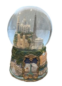San Francisco Music Box Co Paris France Snow Globe Musical La Vie En Rose 7.5" - Picture 1 of 6