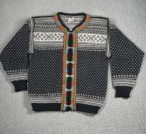 Dale Of Norway Fair Isle Wool Cardigan Sweater Metal Clasps Unisex Size 48 USA S - Picture 1 of 11
