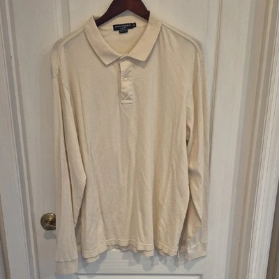 Daniel Cremieux Beige Long Sleeve Polo Shirt In XL - Image 1 of 4