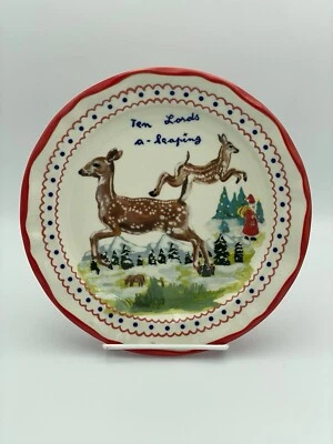 NEW Anthropologie Nathalie Lete 12 Days of Christmas Plate 10 Lords SHIPS FREE!