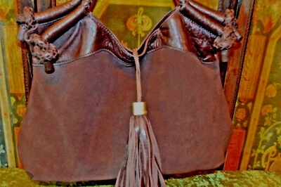 Bolso de mano combinado de cuero gamuza Foley + Corinna (marrón chocolate) Foto 1 de 4