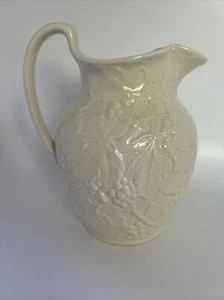 Wedgwood of Etruria & Barlaston Small Pitcher Grapes & Leaves 6.5” Tall Ivory - Picture 1 of 7