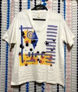 Vintage Abstract 1990s V-neck / One Size - Picture 1 of 10