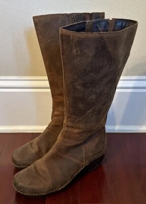 Botas altas de cuero marrón Patagonia Thatcher para mujer talla 9 UK 7 cremallera lateral Foto 1 de 4