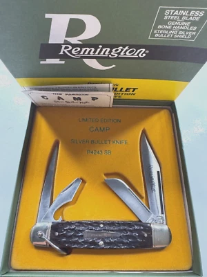 Cuchillo bala de plata Remington R4243 SB Camp-1994-edición limitada-hueso-USA-eb Foto 1 de 4