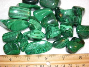 Malachit polierter Edelstein Qualität natürlicher Kongo, Afrika 1/8 Pfund Lot 1-3 Stück - Bild 1 von 5