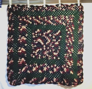 Handmade Granny Stitch Lap Chair Blanket Throw 35" Square - Picture 1 of 1