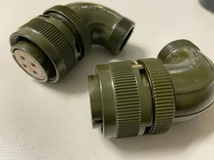 (2) AMPHENOL MILITYARY 4 PIN 90 DEGREE CONNECTOR NEW - Picture 1 of 1
