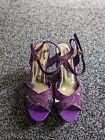 Simply Be Catwalk Collection Purple Sequins Glitter Wedge Heels Size Uk 6