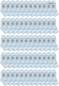 72PK Wholesale Bulk Kids Mid Ankle Socks, Cotton Athletic Ankle Socks 4-6 White - Picture 1 of 5