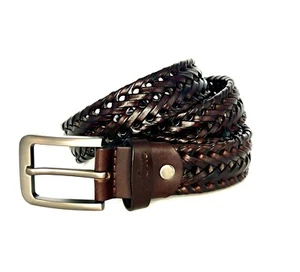 Men's Belt  Leather Handmade Braided 1 1/2" fully adjustable - Picture 1 of 25