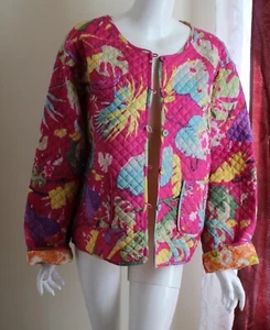 NWT Soft Surroundings Sz XL Quilted Reversible Art-to-Wear Jacket Blazer Cotton - Picture 1 of 10