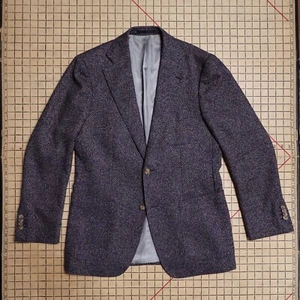 SuitSupply 100% Wool Birdseye Knit Blazer Sport Jacket 40r Hudson fit Grey/Navy - Picture 1 of 11