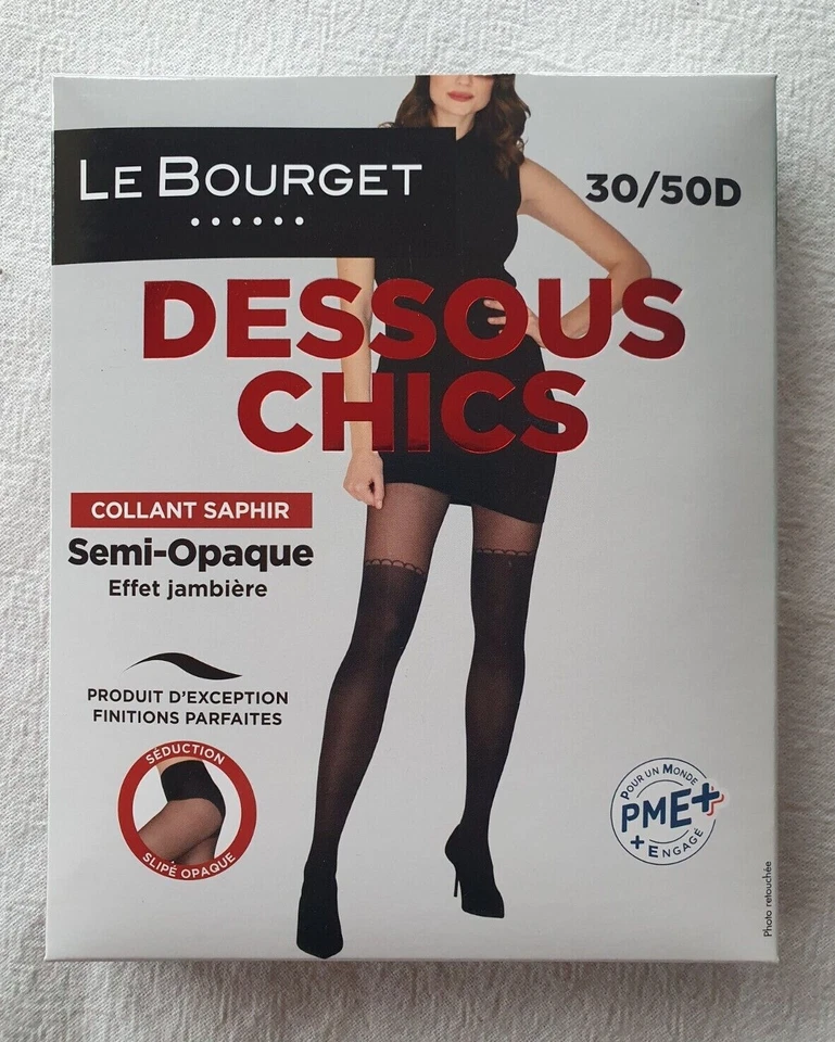 Collant noir Saphir Dessous semi-opaque 30/50D Le Bourget