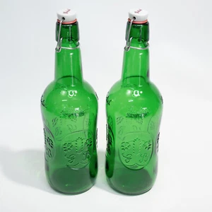 2x Grolsch Bottles 1.5L Empty Green Glass Beer Flip Top - Excellent Condition! - Picture 1 of 8