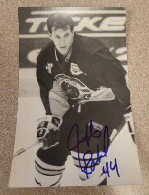 JEFF ROHLICEK SIGNED CHICAGO WOLVES IHL HOCKEY PHOTO POSTCARD AUTOGRAPH AUTO NHL - Image 1 of 2