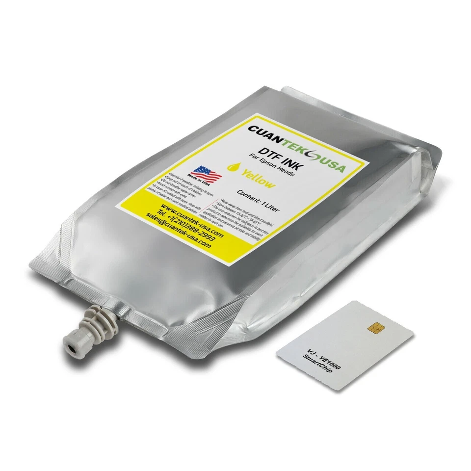 DTF YELLOW Ink 1000ml Pouch for VJ-628D, XPJ-1682D Direct To Film - MADE IN USA - Image 1 of 1