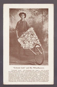 Portland MAINE 1908 CROSS COUNTRY TRAVELER Long Distance WALKER Wheelbarrow - Picture 1 of 2