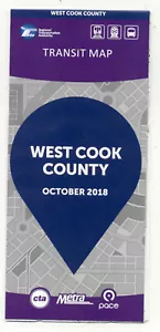 Chicago Regional Transportation Authority Okt 2018 West Cook County Karte - Bild 1 von 3