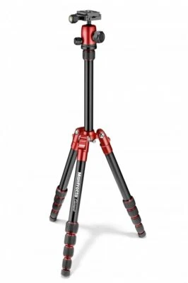 Manfrotto travel tripod Element small aluminum five-stage Red MKE 67180 JAPAN - Image 1 of 3