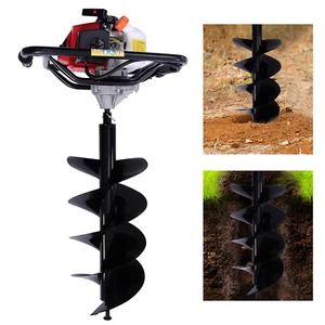 63CC 3HP Gas Powered Post Hole Digger Engine With 12 inch Earth Auger Drill Bit - Picture 1 of 12