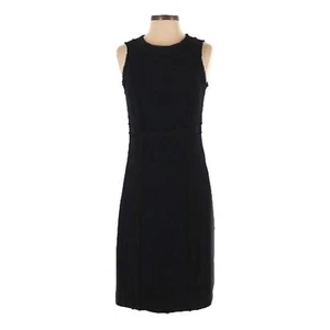 MICHAEL Kors Fringe Trim Wool Blend LBD Sleeveless Sheath Dress Size 2 Classic - Picture 1 of 9
